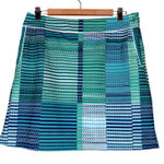 EP Pro Women's Skirt Blue Green Geometric Print Elastic Waist Size 10 Photo 0