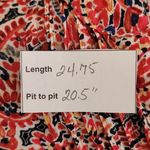  Red Paisley Boho Blouse Size Large Democracy Floral Pintuck Top Photo 1