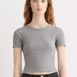Everlane The "90's Rib Tee" from Cropped Organic Cotton Size Large Photo 0