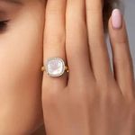 Jupiter Women's Natural Gemstone Mother of Pearl Ring Gold Size 6 Photo 0