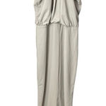 ASOS  Embellished Halter Maxi Gown Keyhole Back Light Gray Size 12 Wedding Guest Photo 0