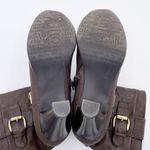 Rialto Padova Mid-Calf Heeled Boots Dark Brown Gold Buckle Women's Size 8.5 Photo 7