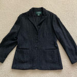 Ralph Lauren Lauren  Dark Grey 100% Lamb’s Wool Blazer Size 12 Petite Coat EUC Photo 0