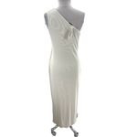 Abercrombie & Fitch NWT  form to flatter one shoulder ribbed maxi dress white M Photo 7