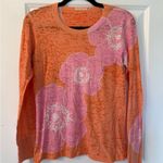 Floral Long Sleeve Top in Orange and Pink Size M Photo 0