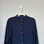 J.Crew  Classic-Fit Soft Gauze Shirt-Dress Navy Blue Size 8 Dressy Casual Photo 2