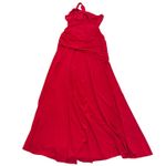 Jessica McClintock  Dress Womens 6 Red Jersey Knit One‎ Shoulder Gown Vintage Photo 1