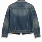 ALLSAINTS Raw Destroyed Collar Denim Jacket Small EUC Minimalist Photo 1