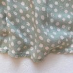 mint pastel light sage green polka dot blouse shirted ruched smocked top Photo 8
