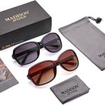 2 Pack Classic Vintage Sunglasses for Women Men,Fashion Sun Shades Glasses with UV400 Protection Photo 5