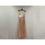 Mac Duggal  5654 Pink Floral Embellished Halter Strap A Line Gown Sz 8 Photo 4