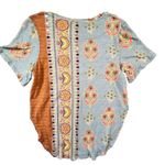 Anthropologie Postage Stamp XS‎ Short Sleeve Cotton Shirt Boho Floral Photo 3
