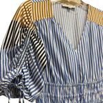 Loft MP Striped Tied Puff Sleeve Midi Dress Beach Nautical Spring Casual Party Photo 3