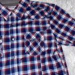 Sovereign Code Shirt Button Down Large Pearl Snap Western Style Red White Blue Photo 2