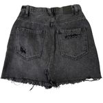 We The Free NWT Free People Brea Cut Off Denim Mini Skirt High Rise Faded Black Size 24 Photo 7