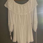 Nasty Gal white lace off shoulder romper Photo 7