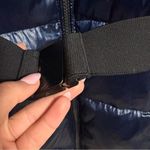 AQUA Puffer Metallic Blue Belted Coat- Size Medium Photo 4