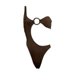 ADORA SWIM Adora One Shoulder Swim, Brown, Medium Brown Photo 15