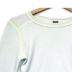 Wild Fable Cropped Ribbed Knit Top Light Blue Green Long Sleeve Women's XS Photo 3
