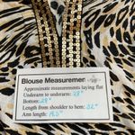 Carole Little Linen Blend Animal Print Tunic Plus Size 2X Sequin‎ Side Slit Boho Tan Photo 9