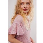 Free People  Ethereal Bohemian Bring The Romance Midi Maxi Dress Pink Medium Photo 3