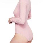 Free People Pink Long Sleeve V Neck Bodysuit Photo 1