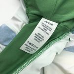 Aerie  Womens Ruffle Trim Striped Bikini Top Green Navy Blue Size M Photo 3