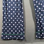 J.Crew Polka Dot Pajama Pants Womens Small Navy White Green Trim Lounge Sleep Photo 2