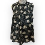 Joie  Baltic Print Sleeveless Smocked Blouse | Gray/Black | Size XL | NWOT Photo 3