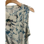 Calia by Carrie Calia Sleeveless Wrap Front Blouse Womens Size XL White Multi Color Moss Print Photo 2