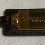 Tiganello Brown Bag Or Car Key Clip Genuine Leather W/Metal Plate Gold Photo 0