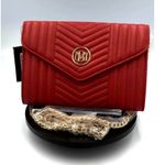 Badgley Mischka Crossbody Chevron Quilted Center Cover - Wine Photo 8