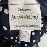Joseph Ribkoff Vtg  Sz 4 Jumpsuit Sailor Navy Polka Dot Wide Leg Pleated Nautical Photo 3