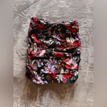 ZARA  Ibiza Ruched Bold Floral Printed Bubble Mini Skirt Sz XS EUC Photo 3