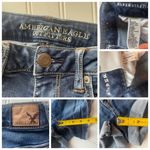 American Eagle AEO  Distressed Jean Shorts Denim Dark Blue Size 4 Super Stretch Photo 2