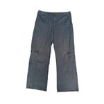 Soft Surroundings Wide Leg Cargo Pant Pocket Cotton Gray Blue Womens M Lagenlook Photo 1