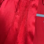 Soma NWT SENSUOUS 100% Silk Short Robe With Lace Red Size Large / XL Photo 6