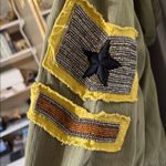 We The Free NWT  Moss Green Jacket with Yellow Lace-Up 100% Cotton Patches Photo 3