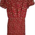 Urban Outfitters Outfitters Red Floral Dress Cap Sleeve Gathered Ruched Skirt XS-TP Photo 0