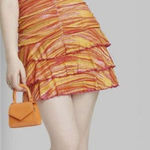 Wild Fable WF Women's Sleeveless RUCHED FRONT TIERED DRESS  PINK ZIG ZAG SIZE LARGE Photo 0