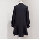 ZARA Women's Black Long Sleeve Flare Shift Mini Cocktail Evening Dress Size S Photo 5