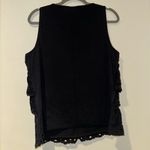 Elle  Eyelet Sleeveless Top in Black - Size XL Photo 1