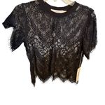 Bishop and Young NWT  Intricate Black Lace Blouse Size Medium Photo 1