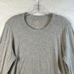 Aerie Real Soft Ribbed Long Sleeve Crew Neck T-Shirt Gray Size Large Photo 1