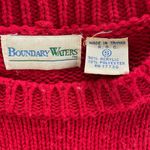 Vintage 80s 90s Boundary Waters Dog Sweater S Red Photo 5