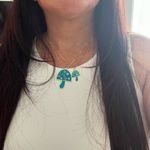 Colorful Mushroom Pendant Charm Gold Photo 4