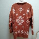 Knox Rose  Geometric Print Open Front Cardigan in Brown Photo 6