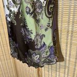 Dress Barn Purple White Green Paisley Halterneck Silk Feel Long Tank Top Large Photo 7