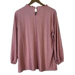 Adrianna Papell Swiss Dot Long Sleeve Blouse Womens XL Pink Feminine Coquette Photo 3