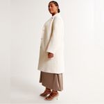 Abercrombie & Fitch Abercrombie Ivory Wool Blend Dad Coat Photo 9